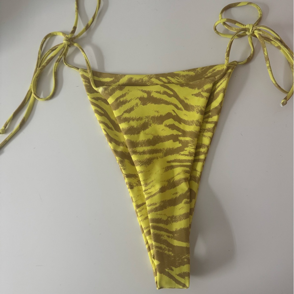 Skatie Yellow and Brown Animal Print Bikini Bottom